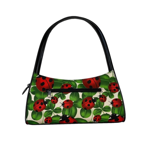 NWOT Ladybug Print Rhinestone Baguette Shoulder Bag Purse - Picture 4 of 9